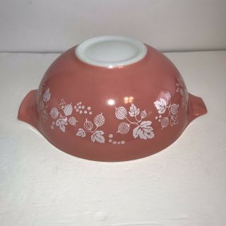 Pyrex Vintage 444 Pink Gooseberry Cinderella Nesting Mixing Bowl Pink White 4 Qt 6