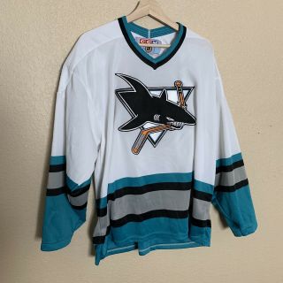 Vintage Ccm San Jose Sharks Nhl Hockey Jersey Size Xl