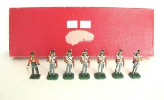 Vintage Rose Miniatures 54mm Lead Toy Soldiers 7x British Napoleonic Infantry