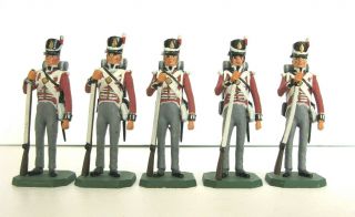 Vintage Rose Miniatures 54mm Lead Toy Soldiers 7x British Napoleonic Infantry 6