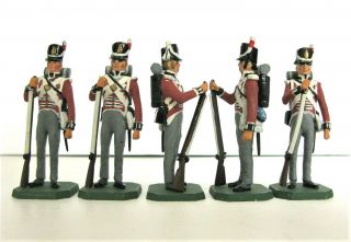 Vintage Rose Miniatures 54mm Lead Toy Soldiers 7x British Napoleonic Infantry 7