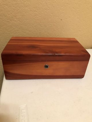 Vintage Small Lane Cedar Wood Chest Jewelry Trinket Box Salesman Sample