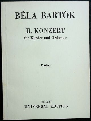 Bela Bartok - Piano Concerto No.  2 - Vintage Pocket Study Score Book