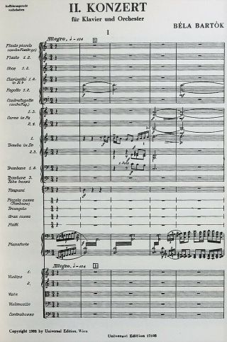 Bela Bartok - Piano Concerto No.  2 - vintage pocket study score book 2