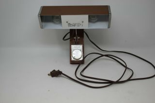 Unique Vintage Wall Mount Lamp,  Dual Bulb Dimmable,  Brown And Silver