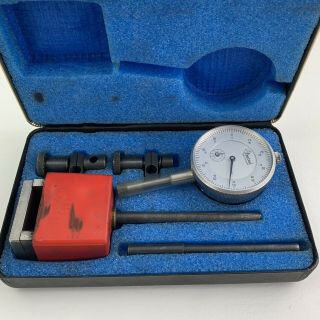 Vintage Central Tools 6410 Dial Indicator Set 0 - 1” Magnet Base Fitted Case
