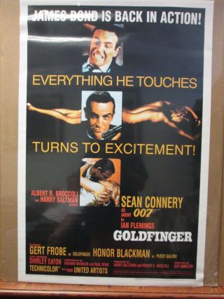 Vintage James Bond Goldfinger Ian Fleming Reprint Movie Poster 7801
