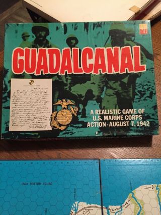 Vintage Avalon Hill Board Game Guadalcanal 1966 Punched