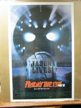 Vintage Friday The 13th Part Vi Kill Or Be Killed Jason Lives Movie Poster 13099