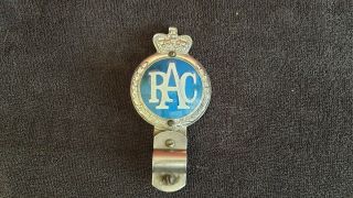 Vintage 1950s Royal Automobile Club Car Grille Badge - Domed Uk/gb Rac Auto Emblem