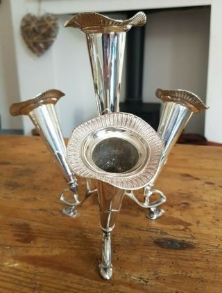 Lovely Vintage Table Centerpiece Epergne - Plated Silver Coloured Metal 3