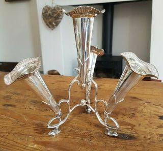 Lovely Vintage Table Centerpiece Epergne - Plated Silver Coloured Metal 4