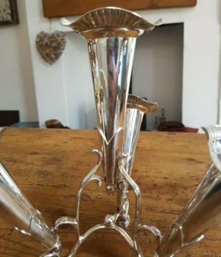 Lovely Vintage Table Centerpiece Epergne - Plated Silver Coloured Metal 6