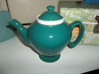 Vintage Hall China Mccormick Blue Teapot With Infuser & Lid Ca.  1930 