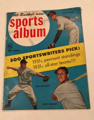 (2) Different Vintage Baseball Magazines,  1947 Bb & 1951 Sports Album W/musial