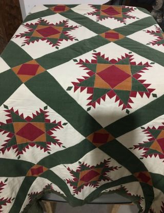 Vintage Twin Size Handmade Quilt