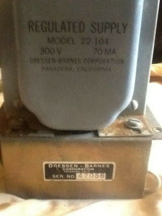 Vintage Dressen - Barnes Regulated Power Supply Model 22 - 104 2