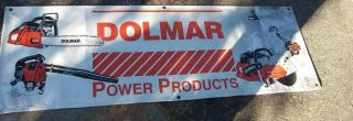 Vintage Makita 9000 Metal 2 Signs Old Shop Chainsaw Chain Saw Dolmar Banner