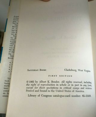 Flying Saucers And The Three Men by Albert K.  Bender - First Edition (1962) 4