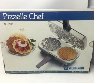 Vintage Pizzelle Chef Vitantonio 300 Italian Cookie Waffle Maker