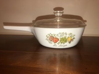 Corning Ware Spice Of Life 1 Pint Sauce Pan With Lid " La Sauge " - Vintage