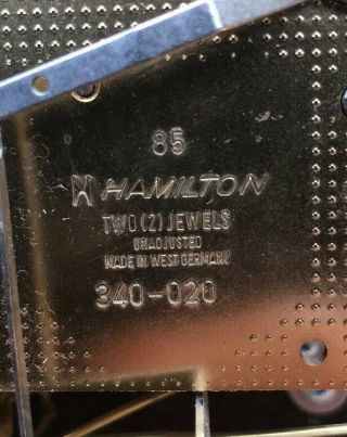Vintage Hamilton West Germany 340 - 020 Clock Face Mechanism W/Key Chime 4