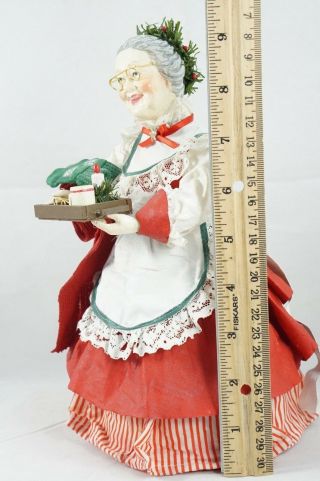 Vintage Midwest Mrs.  Santa Claus Tree Topper Clothtique Look Approx 9.  5 