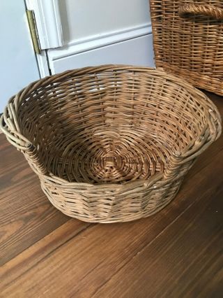 Vintage Retro Wicker Pet Bed Basket Dog Or Cat