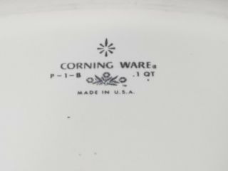 Vintage Corning Ware 1 Quart Casserole Dish with no lid 8.  5 