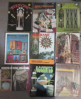 9 Different Vintage Macrame Booklets