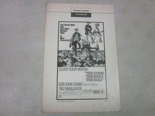 Vintage Movie Pressbook Clint Eastwood " The Good The Bad & The Ugly "