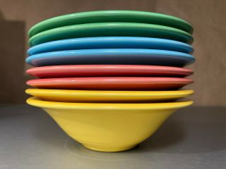 8 Pc Set Homer Laughlin Fiesta Ware Vintage 6 " Bowls Assrt Colors