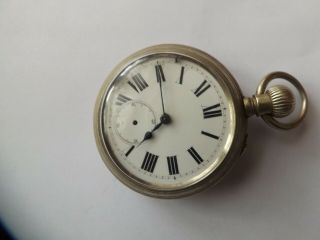 A Vintage Plated Cased Top Wind Pocket Watch