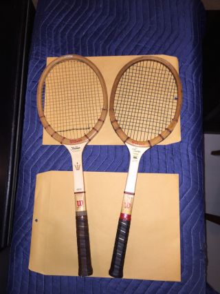 2 Vintage Wilson Jack Kramer Wooden Tennis Racquets - 1960 