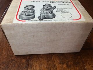 vtg 1970 Duncan Casting Ceramic Mold DM - 342 Mr Mrs Snowman Salt Pepper Shakers 5
