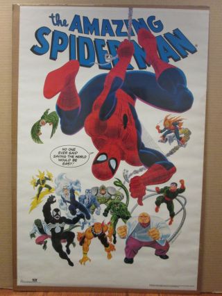 Vintage 1990 The Spider - Man Marvel Comic Superhero Poster 9306