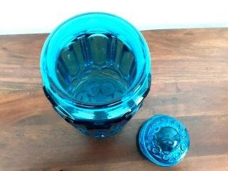 LE Smith Blue Moon Stars Canister Glass Kitchen Flour Jar w/ Lid 11 