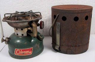 Coleman 502 Sportster Vtg Camp Cookstove With Heat Drum 1970 -