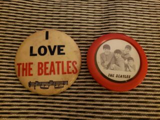 2 Vintage The Beatles Buttons