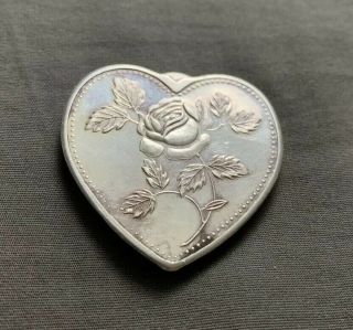 Vintage Heart Shaped Silver Bullion Piece.  999 1oz Valentine’s Day