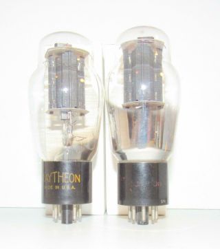 Matched Pair - Raytheon/sylvania Made 6l6g Amplifier Tubes.  Tv - 7 Test @ Nos Specs