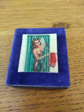 Vintage " 3 - D " Lenticular Stripper Matchbox Wooden Matches Unknown Date