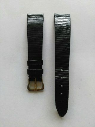 Vintage Audemars Piguet Watch Strap Band,  Black Lizard Leather,  Swiss Made