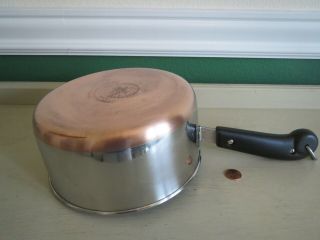 Vintage Revere Ware 2 Qt Quart Copper Clad Saucepan Pot
