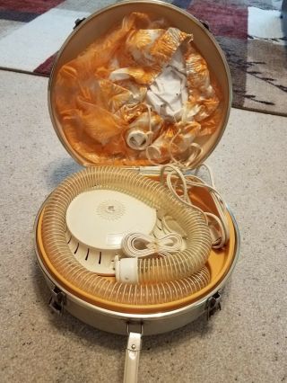 Vintage Ge General Electric Portable Hair Dryer With Case