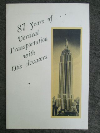 Vintage 1939 Worlds Fair Vertical Transportation Otis Elevator Escalator Booklet