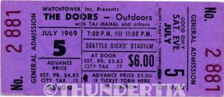 5 1969 - 77 Vintage Full Tickets The Doors The Who Genesis Elo Reprint