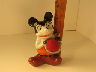 1930s 1940s Vintage MICKEY MOUSE Ceramic PIN CUSHION Made in Japan 4