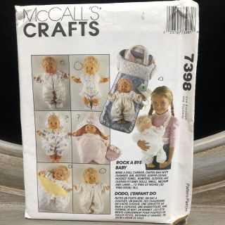 7398 Vintage Mccalls Sewing Pattern Doll Clothes 12 " - 22 " Carrier Bag Uncut
