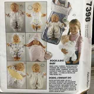 7398 Vintage McCalls Sewing Pattern Doll Clothes 12 